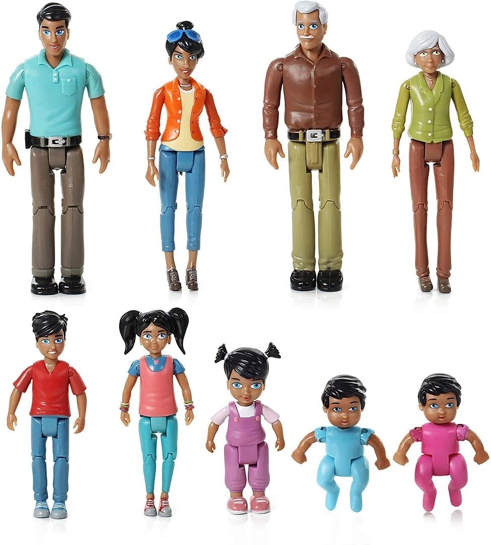 Sweet Li'l Family Dollhouse People - Set of 9 Plastic Ages 3+