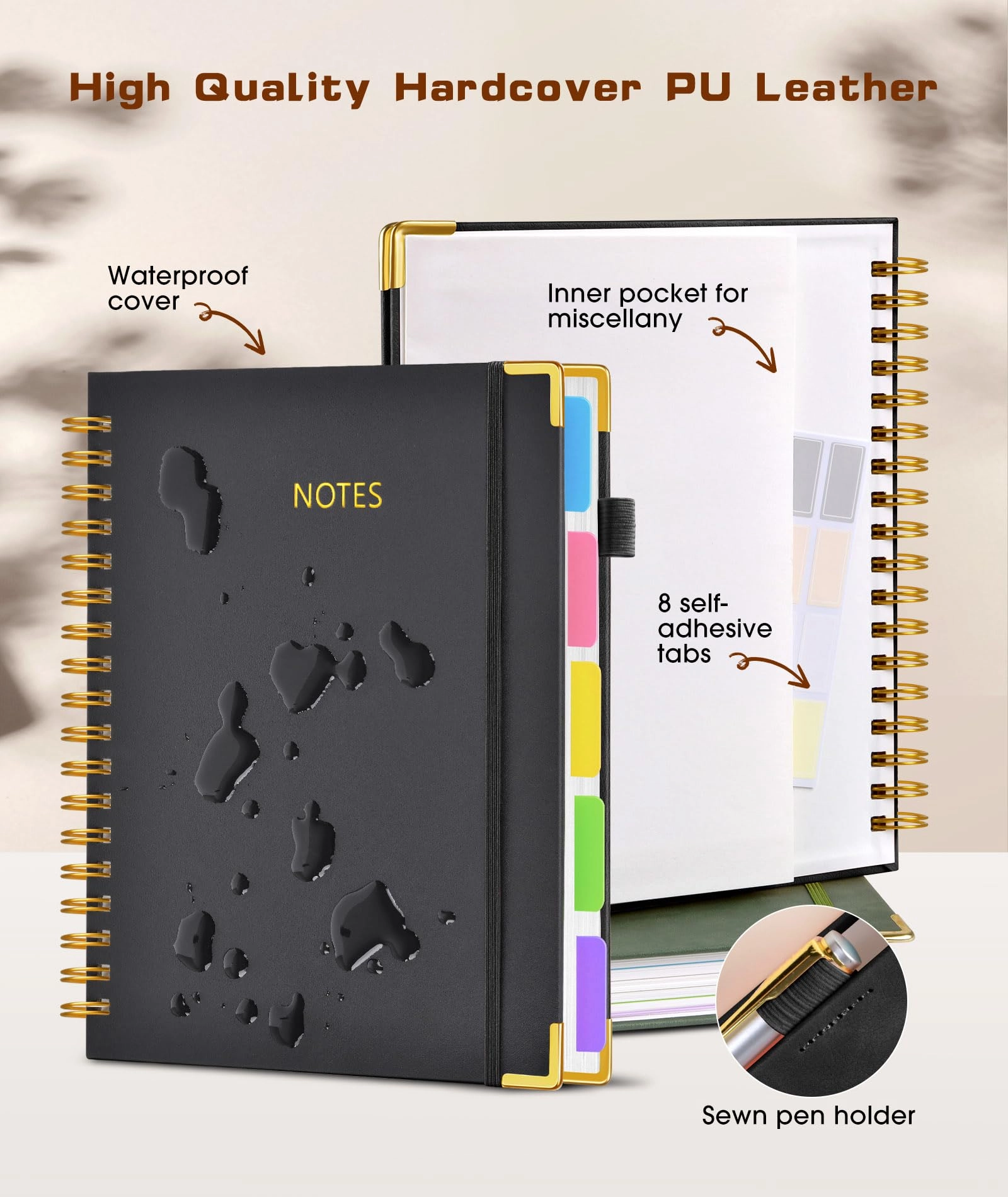 Spiral Notebook Large Hardcover - Lined 150 Sheets
