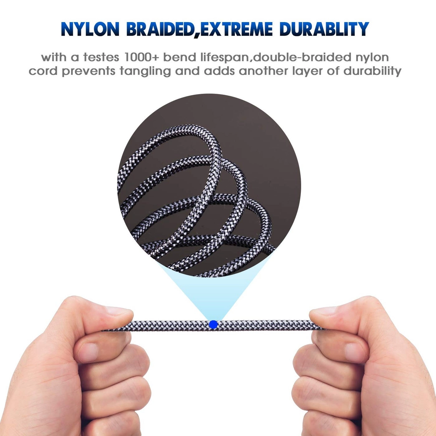 3.5mm Nylon Braided Aux Cable - 2M