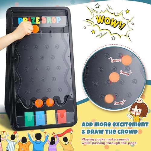 Spinning Prize Wheel - 24" + Foldable Prize Drop Board - 25"x 14" Adult