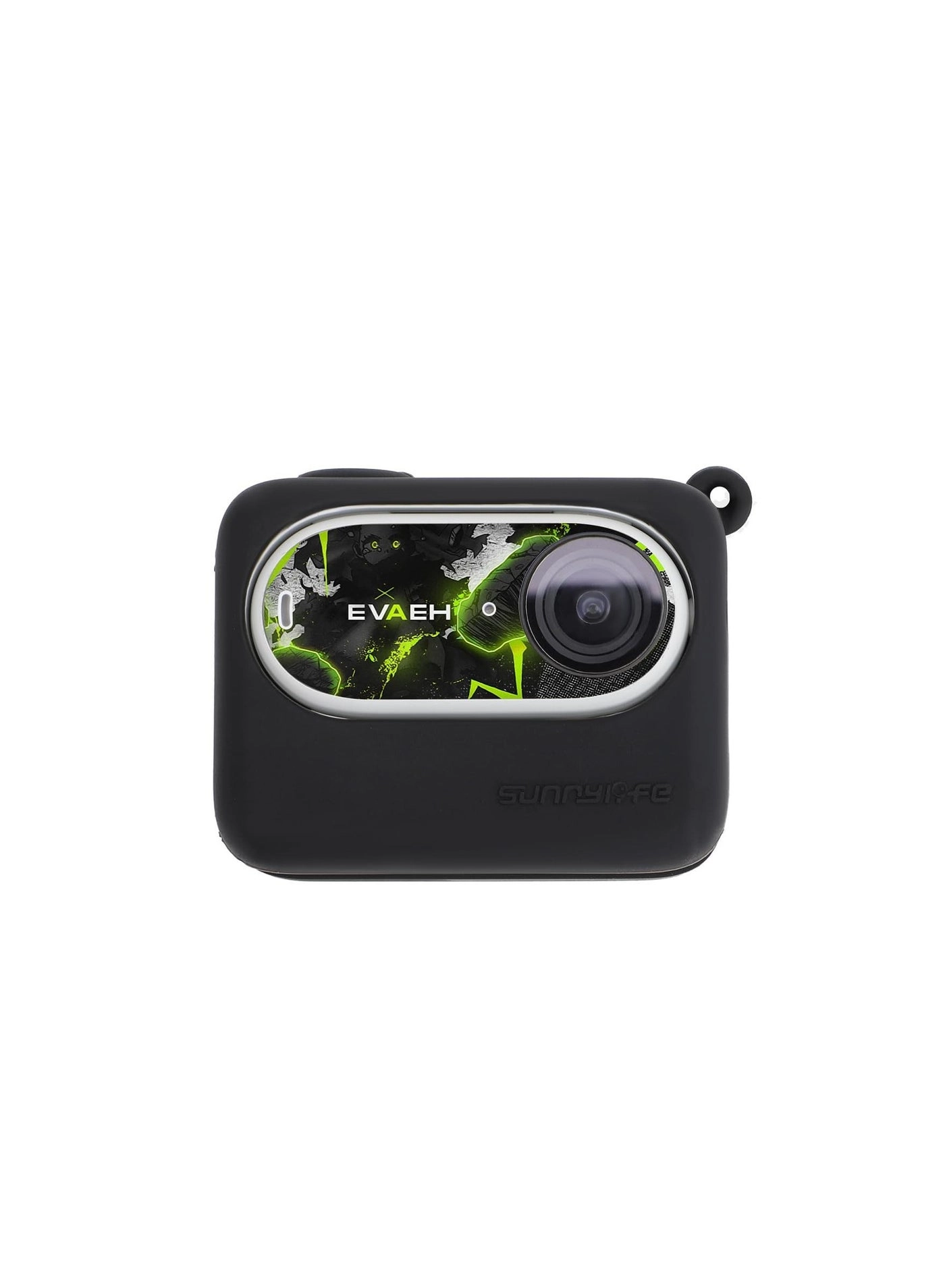 Silicone case + Lens cap + Lanyard + Sticker