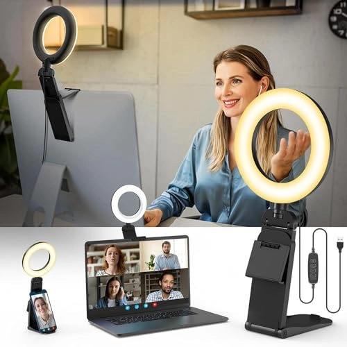 Desk Ring Light - 5-inch LED Stand Phone Holder
