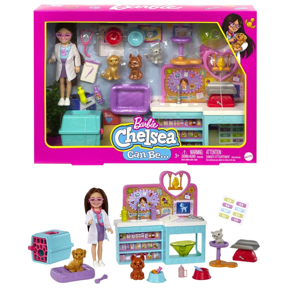 Chelsea Pet Vet Doll Playset - 18 Play Pieces Ages 3+