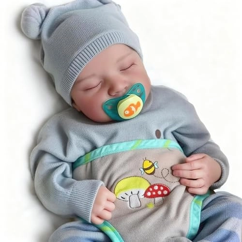 Reborn Baby Doll - 17 Inches Vinyl Boy Closed-Eyes Ages 3+