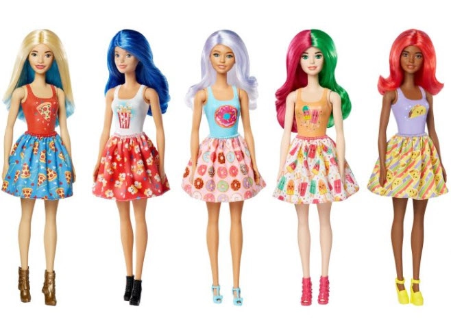 Barbie Color Reveal Glitter! Hair Swaps Doll - Glittery Blue 25 Hairstyling & Party-Themed Surprises Ages 3+