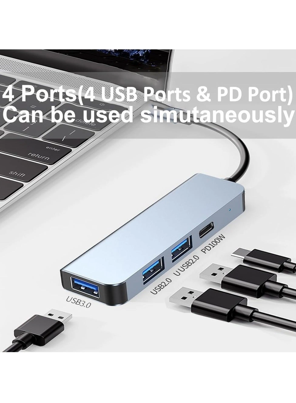 USB C Hub 4-in-1 Multiport Adapter