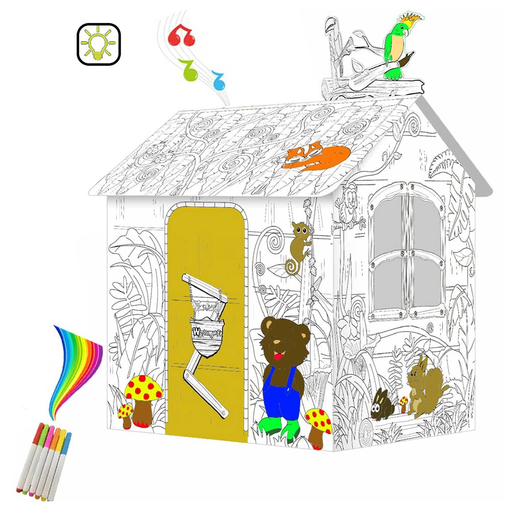 DIY Doodle Painting Jungle House - Set of 6 Sketch Pens