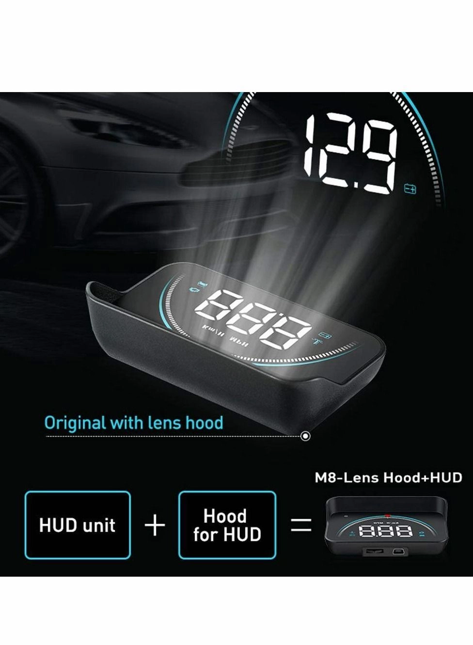 HUD Head-up Display - Multifunctional Overspeed Warning System OBD II