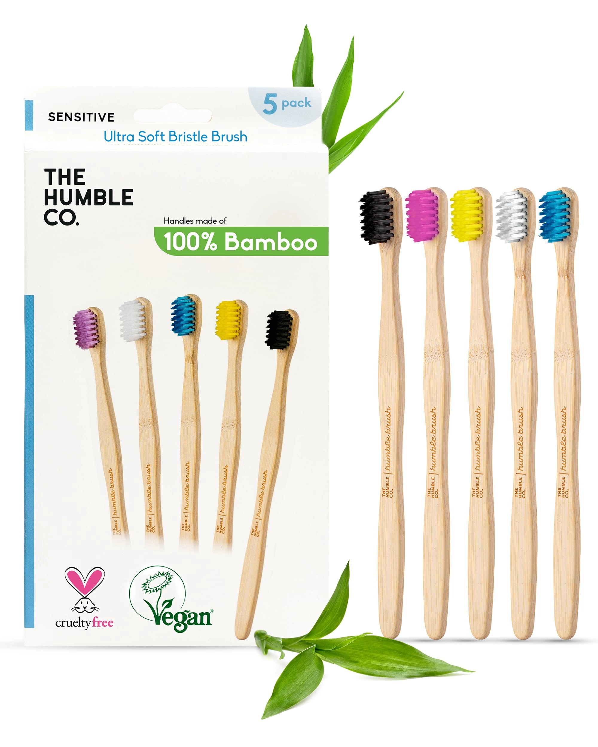 The Humble Co. Bamboo Toothbrushes - Ultra Soft 5-Piece Pack