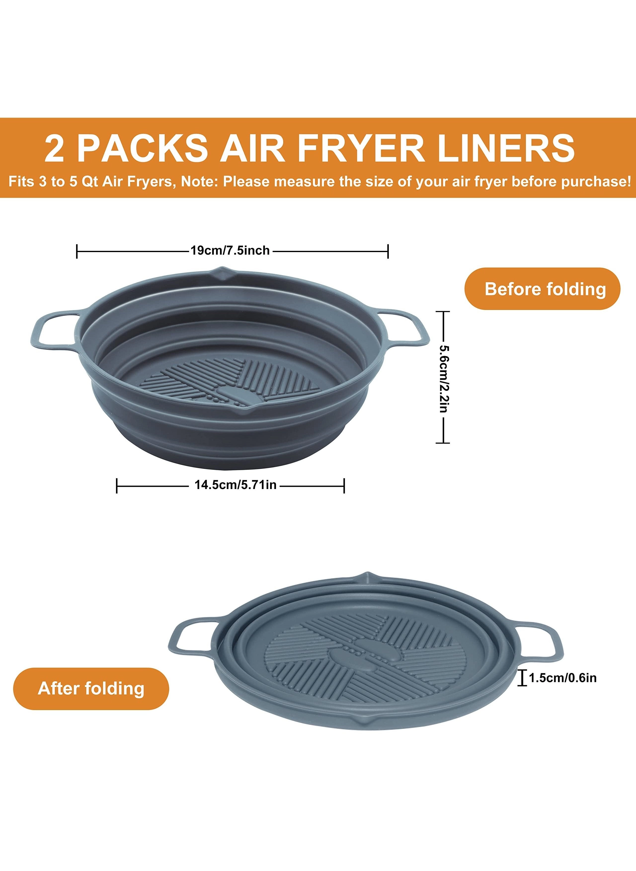 Air Fryer Silicone Liner - food grade silicone 2 piece(s)