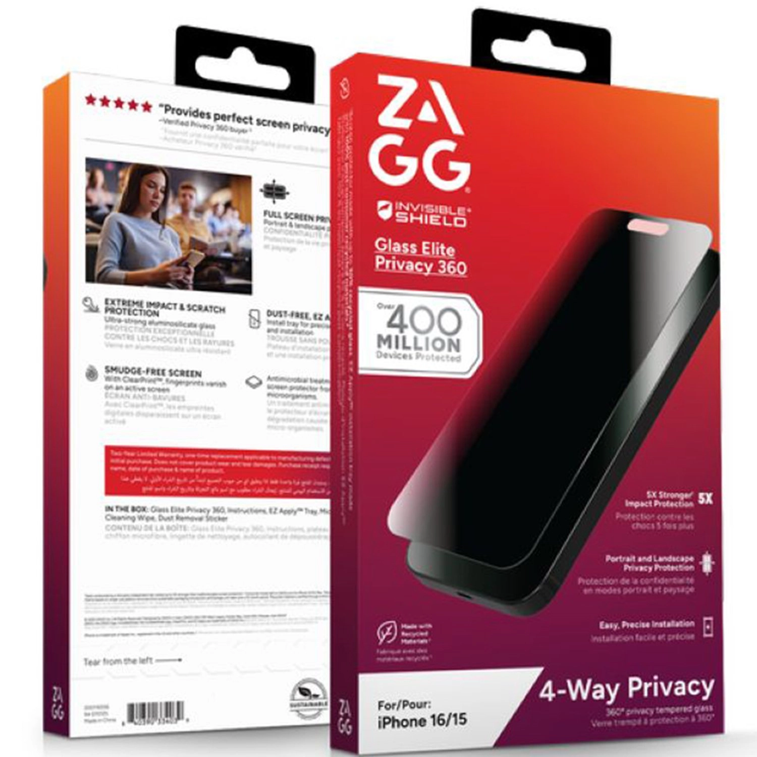 Privacy Tempered Aluminosilicate Glass Screen Protector for iPhone 16