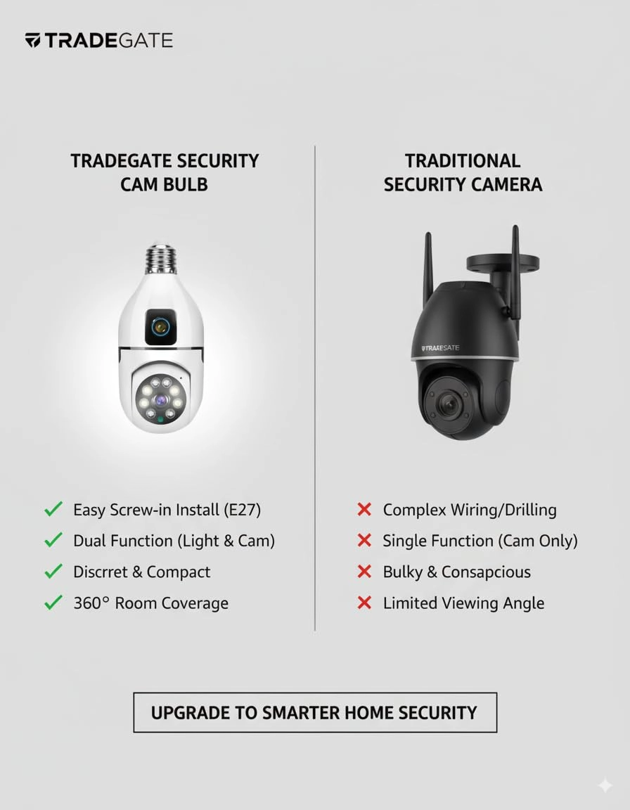 E27 Smart LED Bulb Camera