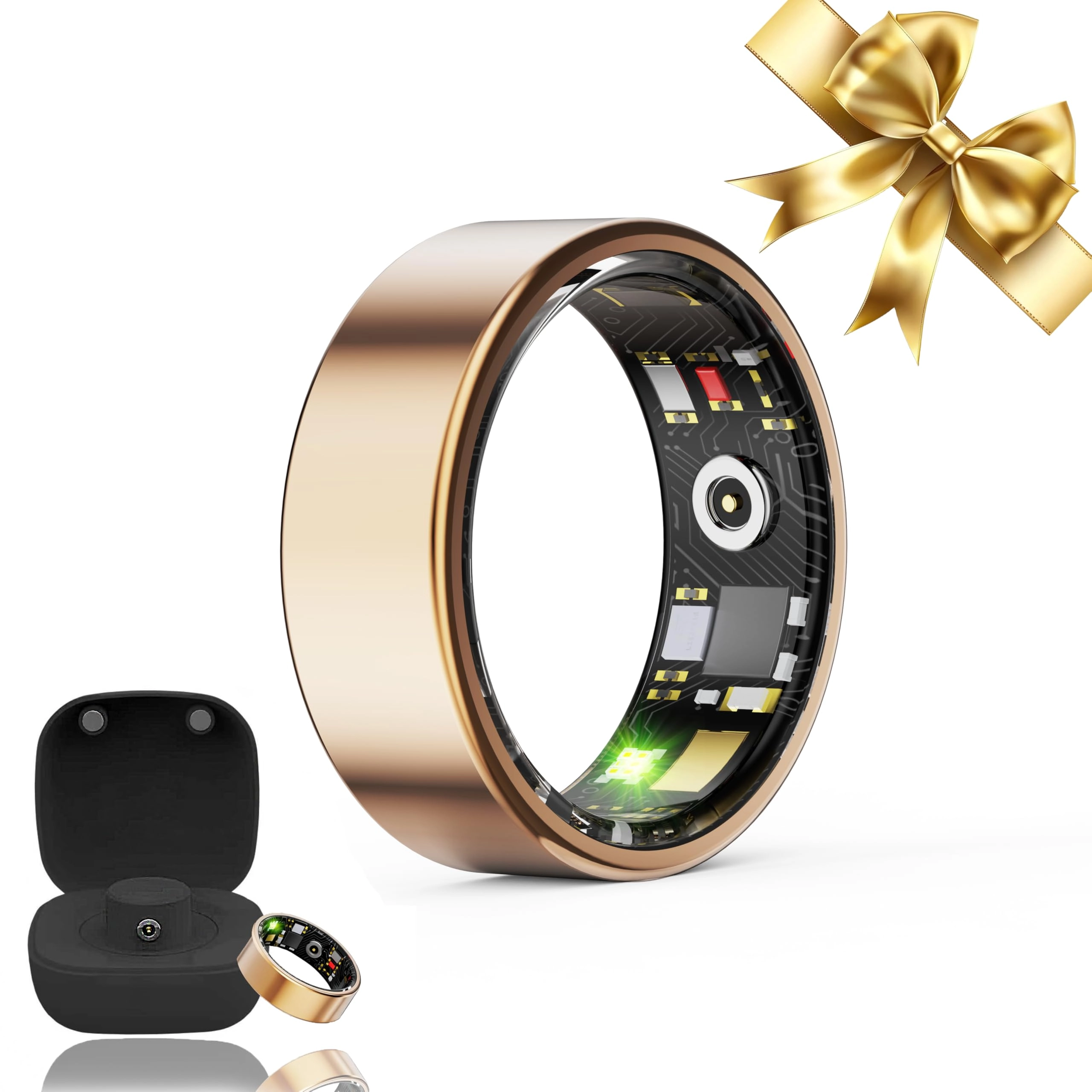 TEFIRE Smart Ring - Sleep Monitoring Heart Rate Blood Oxygen with Charging Case