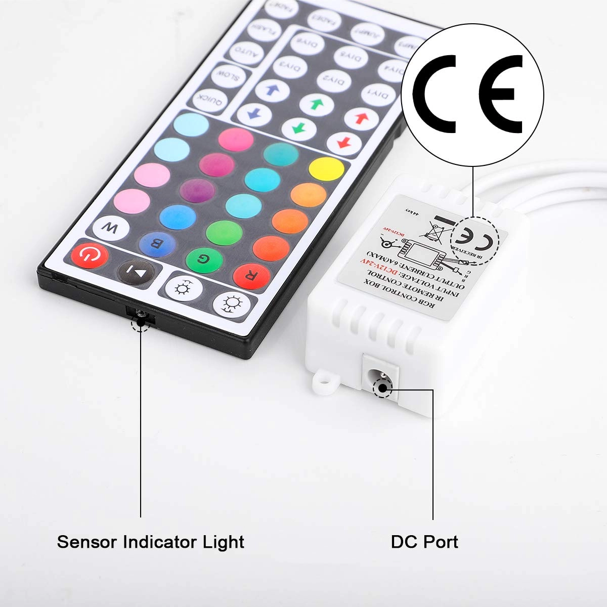 RGB LED Controller - 2-Port 4Pin 44 Keys IR