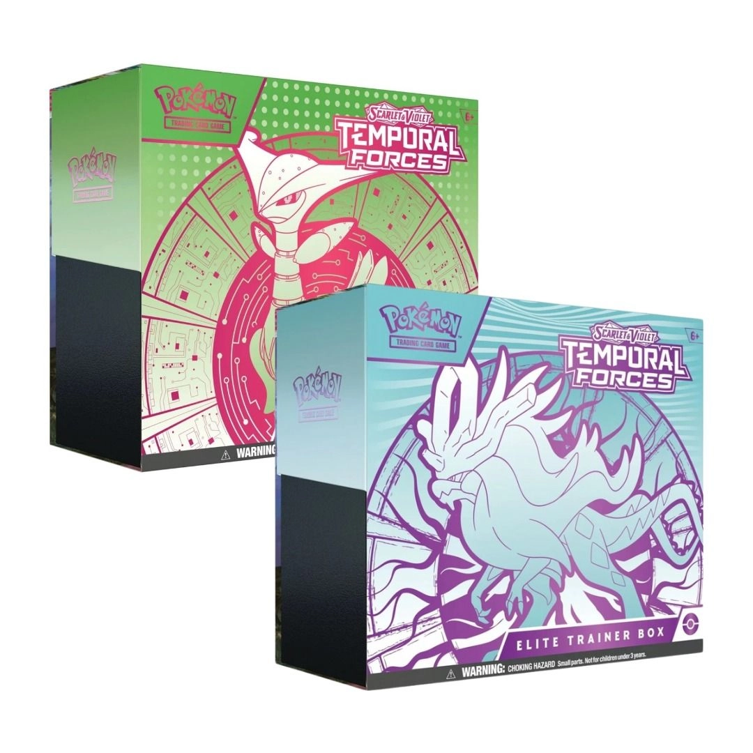 Pokémon Scarlet & Violet 5 Temporal Forces Elite Trainer Box - 9 booster packs 65 card sleeves Bundle