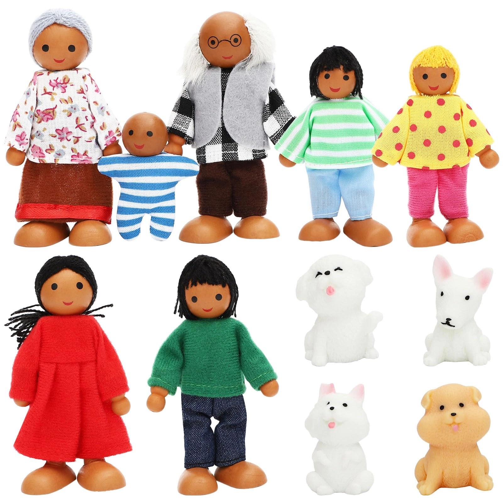 ONEST Cute Girl Dolls - 6 Pieces Wood Ages 3+
