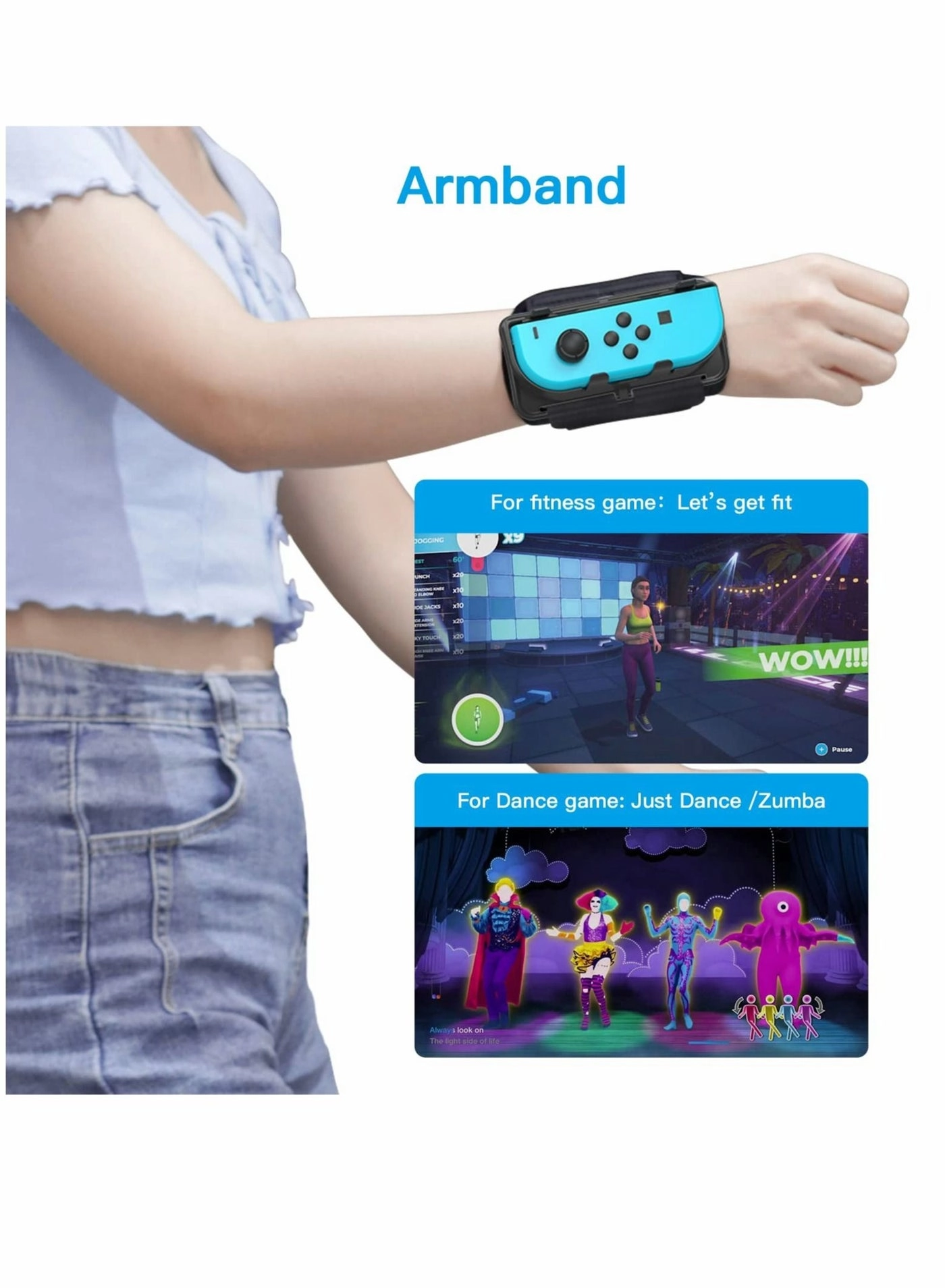 Wristband and Sports Leg Strap - Nintendo Switch Switch OLED Ring Fit Adventure Just Dance 2023/2022