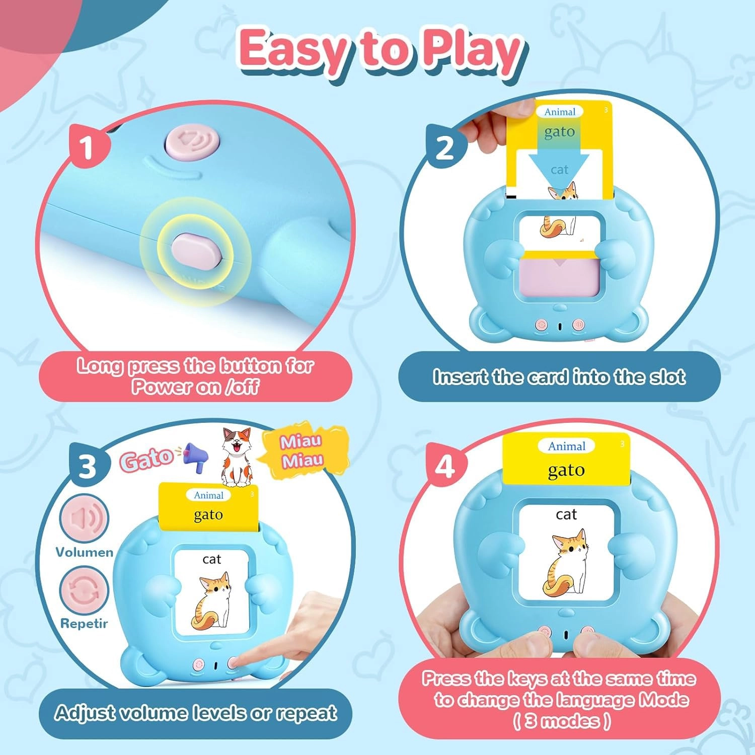 Talking Flash Card - 3+ 1 pieces