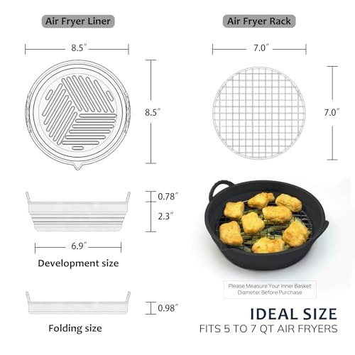 Air Fryer Silicone Liners - Silicone Stainless Steel