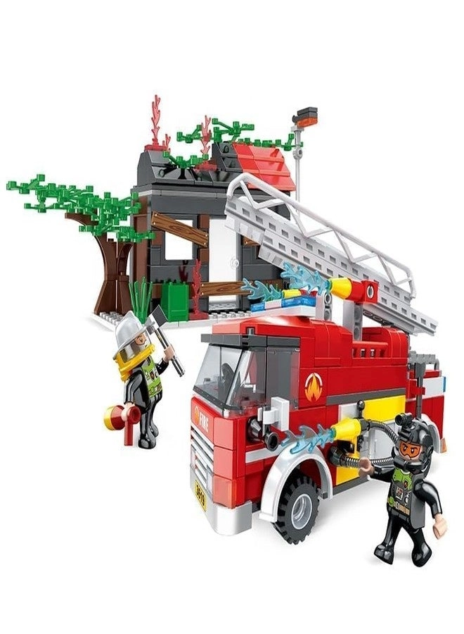 FANTYX Fire Truck Rescue - Building Blocks Set Mini Figures Ladder Water Cannon