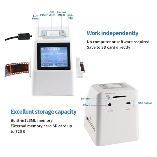 Film Scanner - 32G SD Card Storage 2.36" LCD Screen
