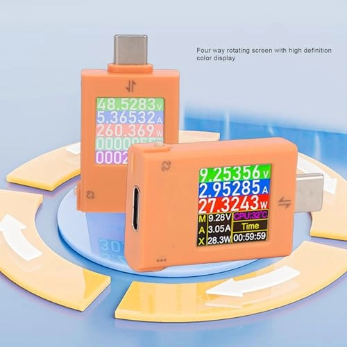 USB C Voltage Current Tester - Rotatable Display 0-12A