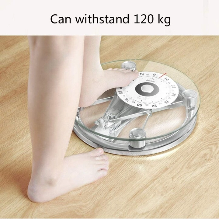 High-Precision Analog Bathroom Scale - 120kg Tempered Glass