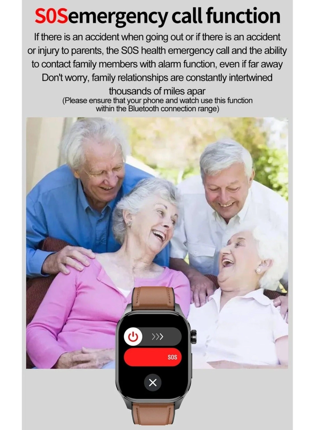 Glucose Monitoring Smart Watch - ECG Bluetooth Call SpO2