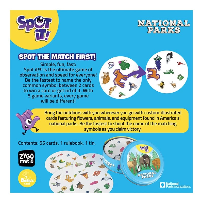 Spot It! National Parks - 56 Count Ages 4+ English