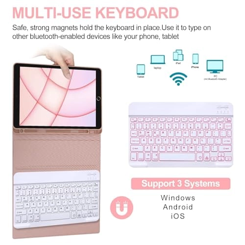 Keyboard Case with Pencil Holder for iPad 9th generation 10.2-inch