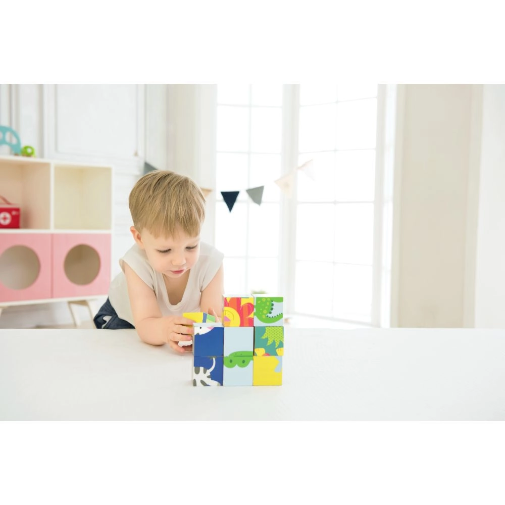 Wild Animal Block Puzzle - Suitable for 12 months & above 9 Pcs