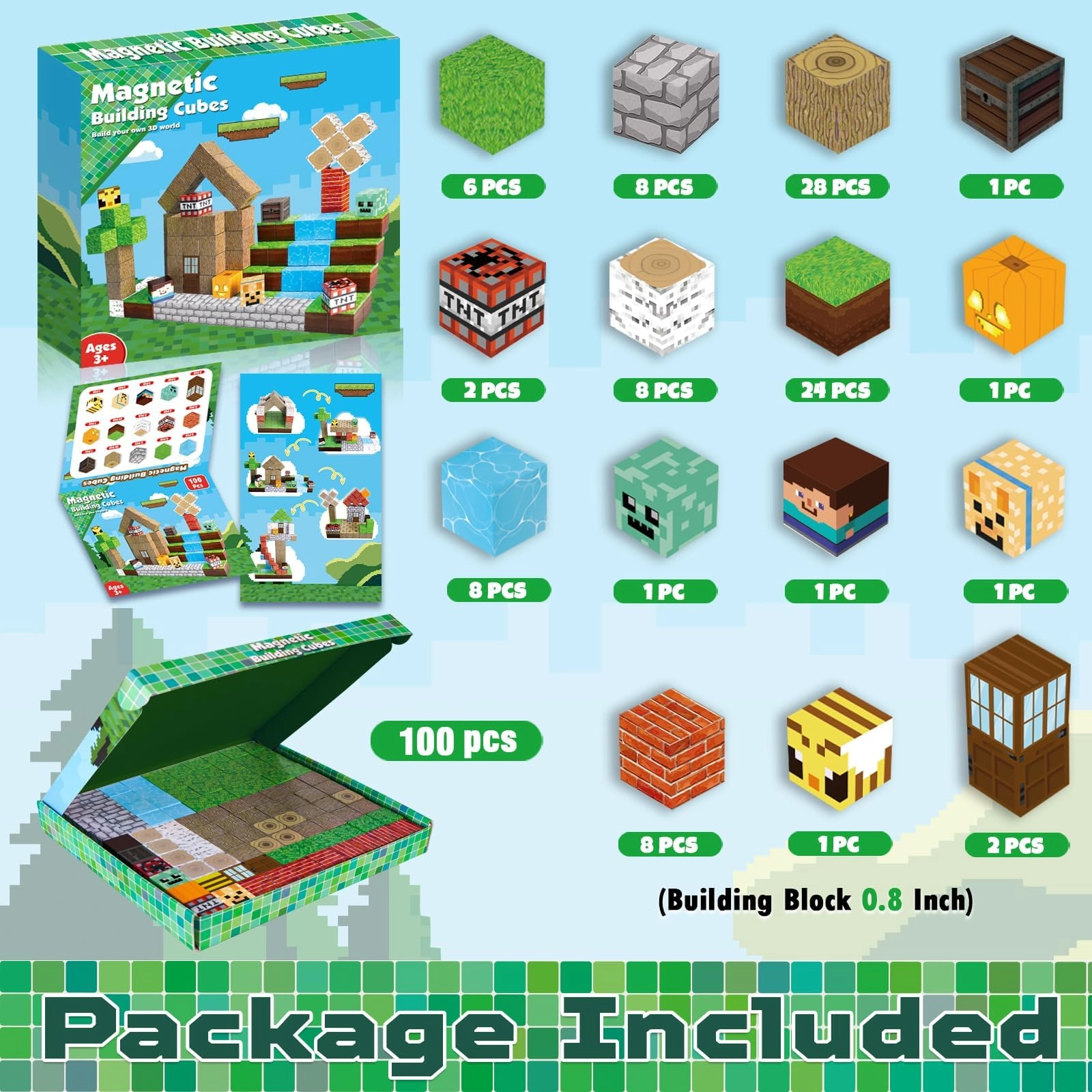 Magnetic Blocks - Bee 100pcs