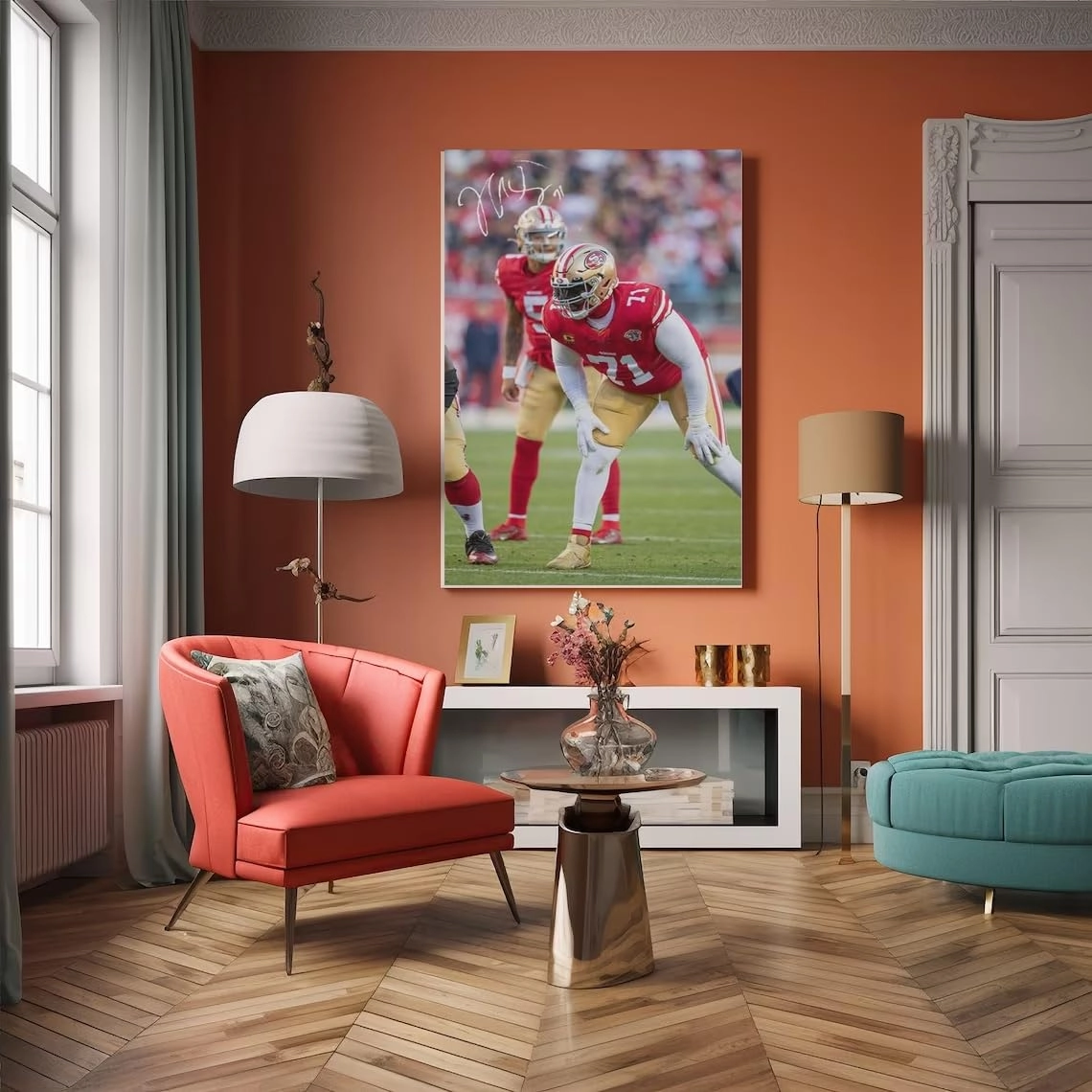 Trent Williams Poster - Canvas 11 x 14 in Framed