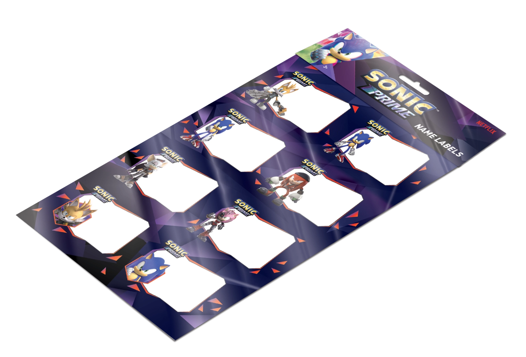 Sonic Boom Name Label A4 2 Sheet