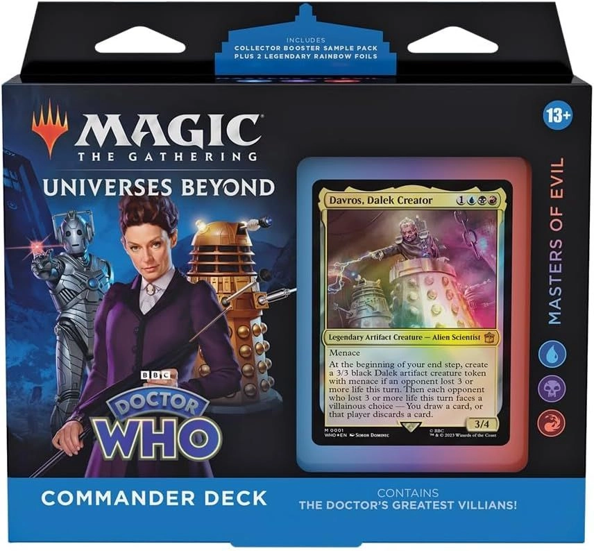 Doctor Who Commander Deck - 100-Card + Collector Booster Sample Pack - 2-Card + Accessories