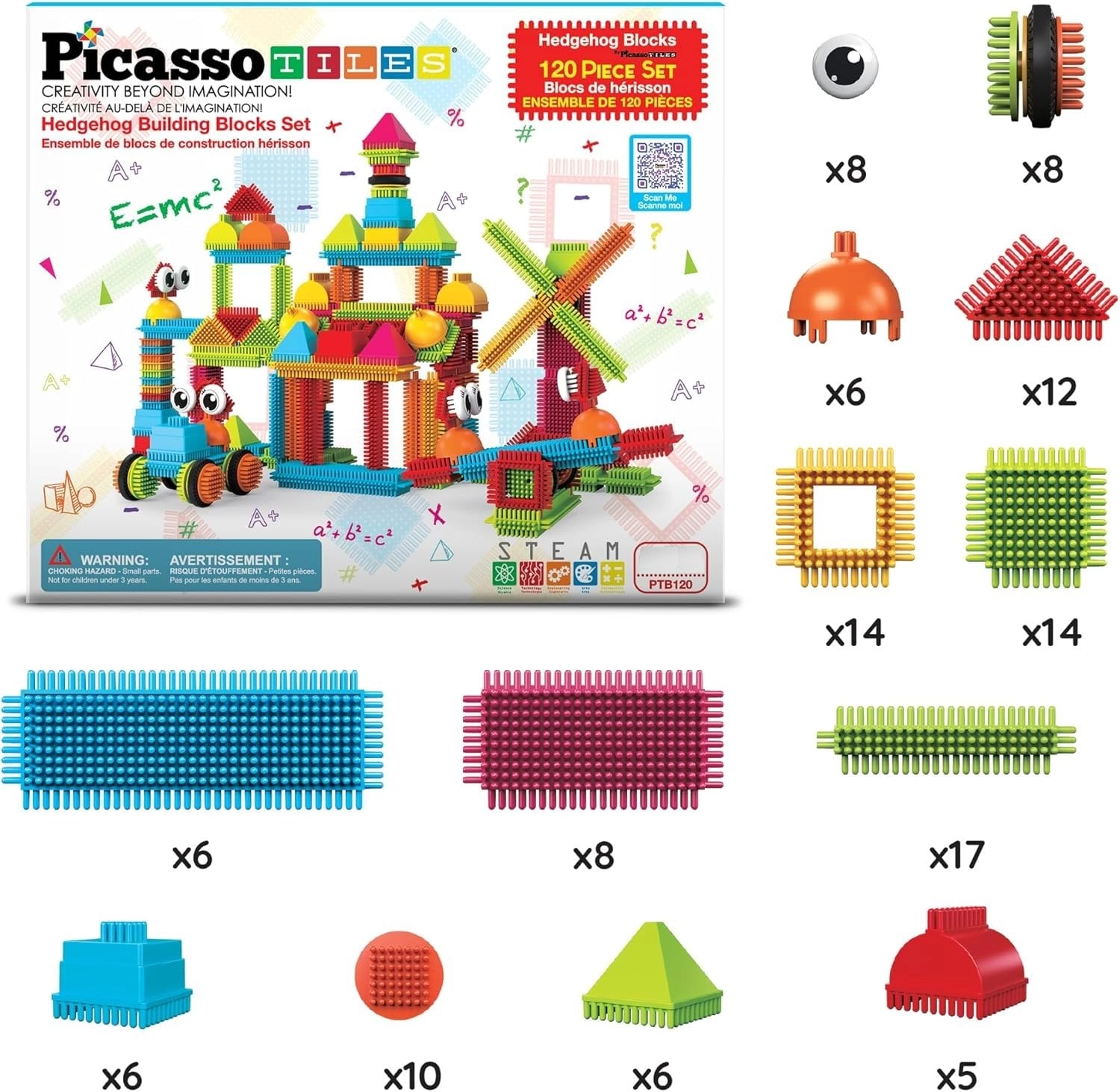 Magnetic Blocks Hedgehog - 120pcs