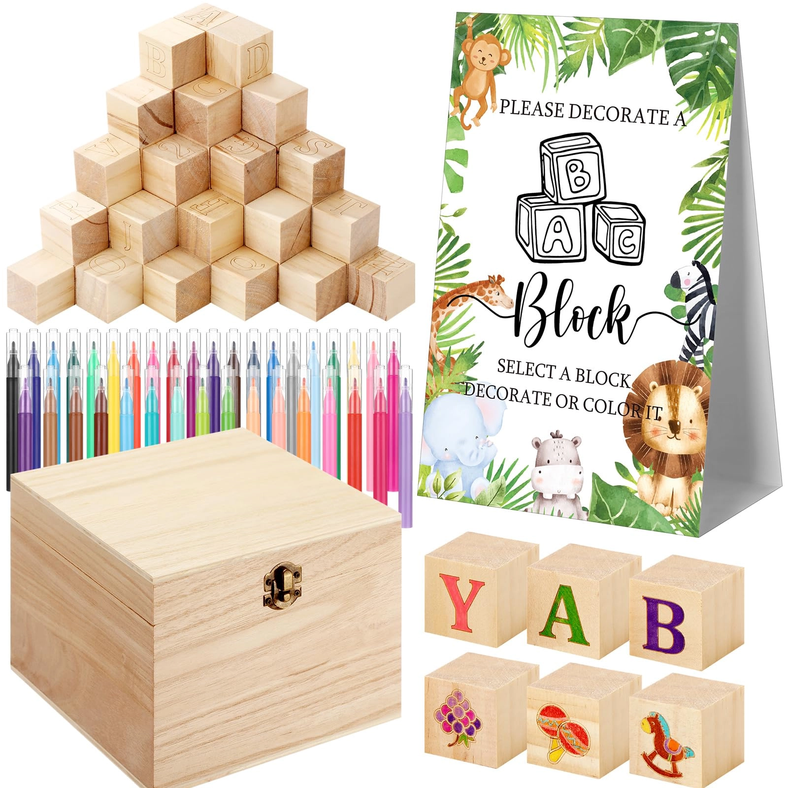 Marsui Baby Shower Blocks - 12 years and up 136 pieces