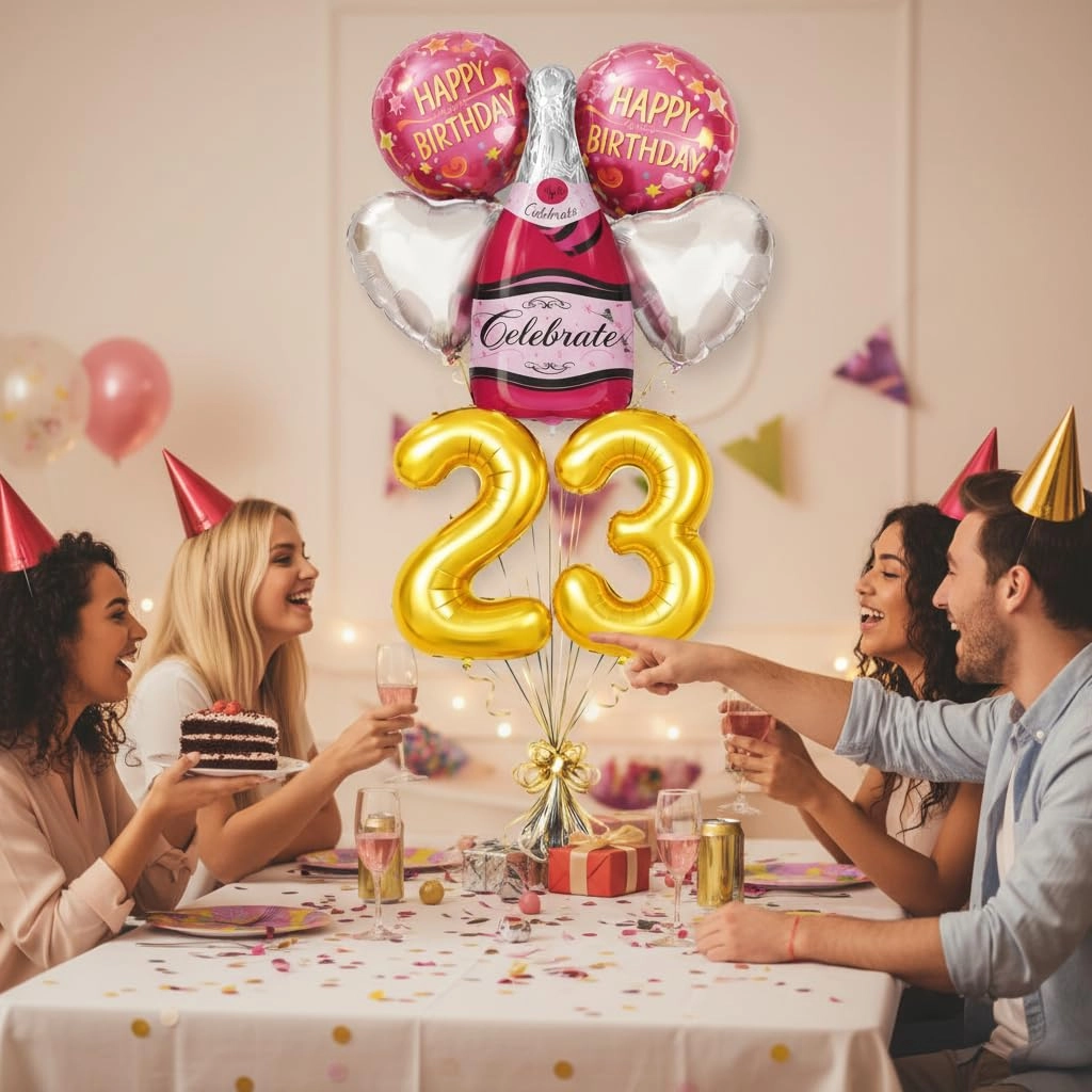 Number 23 Birthday Balloons Set - 6 Count