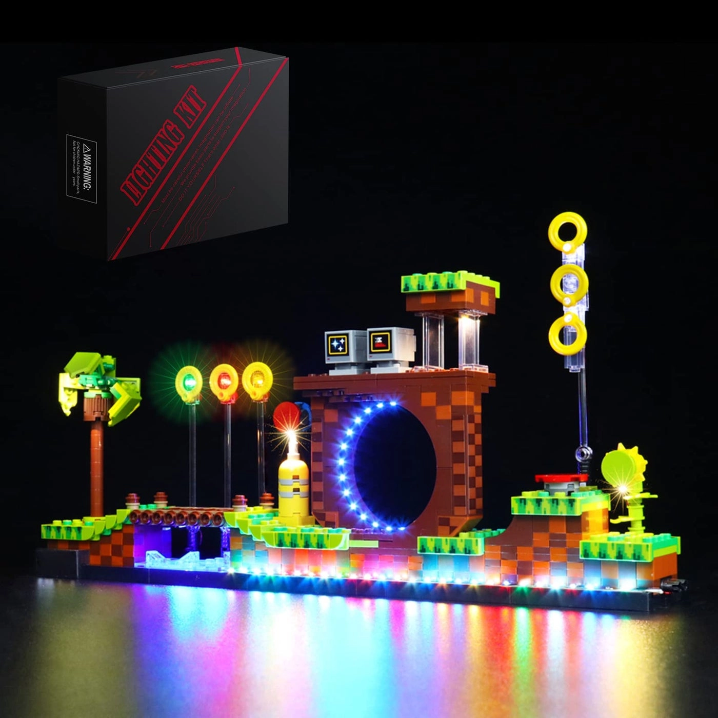 BrickBling LED Lighting Kit - Compatible with Lego Sonic Green Hill Zone