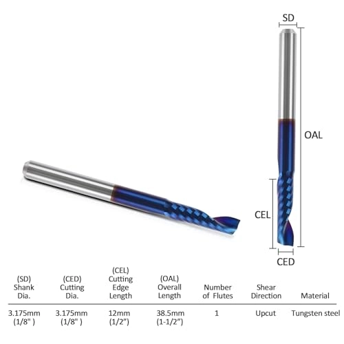 CNC Router Bits - 1/8"" (3.175mm) 10pcs