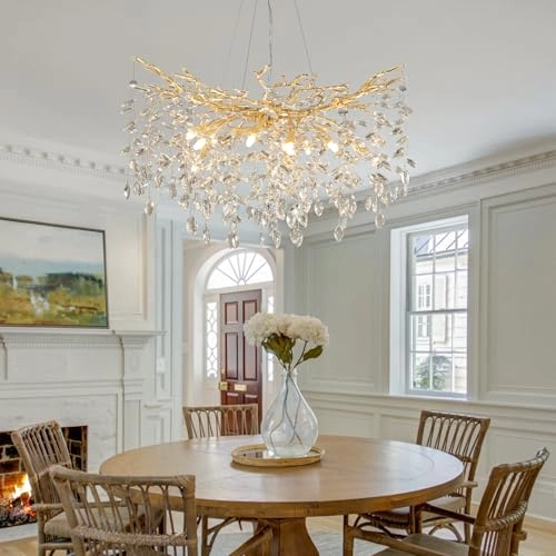 Modern Crystal Chandelier - 3000 Kelvin Dimmable