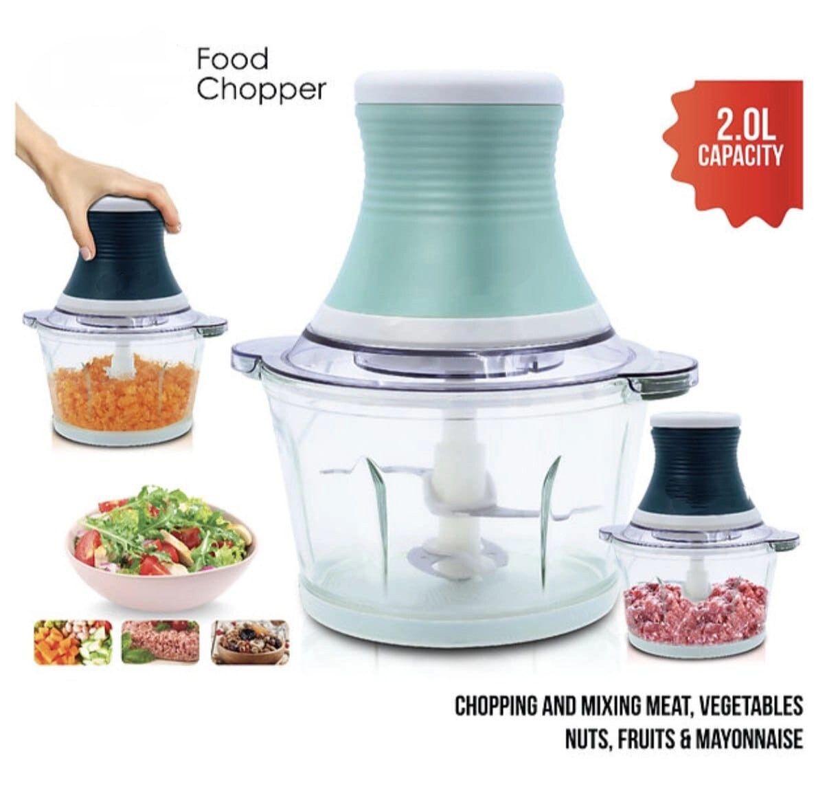 Electric Food Chopper - 2L