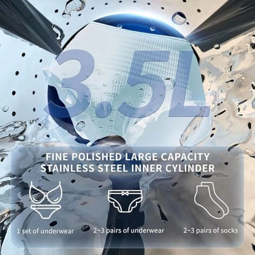 Mini Washing Machine And Dryer - 3.5L 170W Stainless Steel Inner Barrel