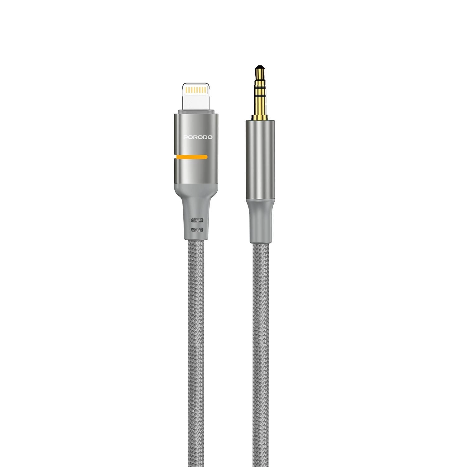 Porodo AUX To Lightning LED Light Cable - 1.2m / 3.9FT