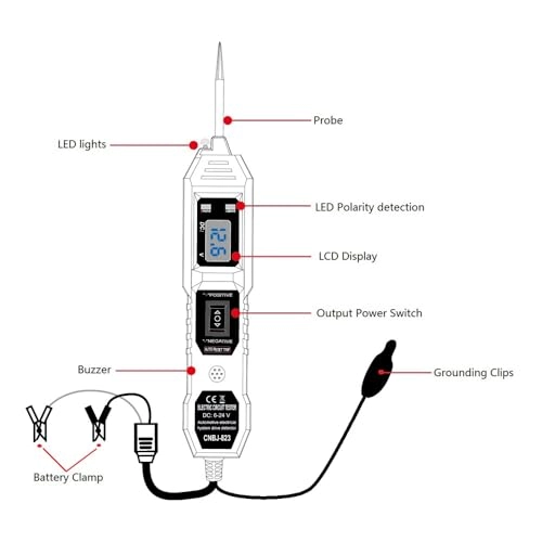 Automotive Power Circuit Probe Tester - 1-8Amp 3.5V-36V