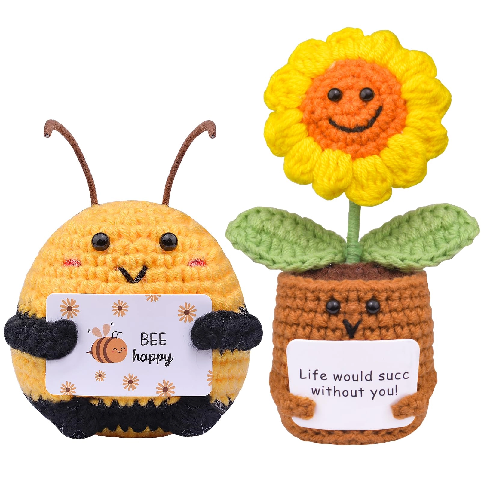 Pocket Hug Bee 8.5 cm + Sunflowers Lucky Charm 15 cm