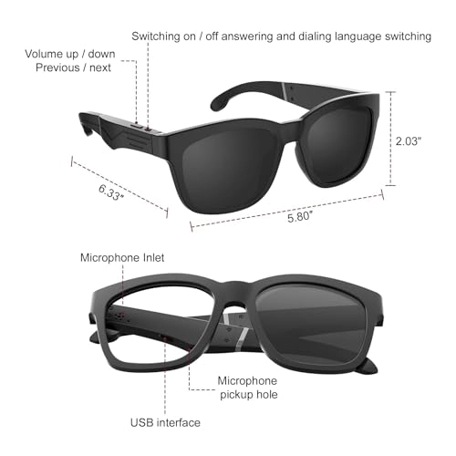 Smart Glasses - Bluetooth Built-in Mic
