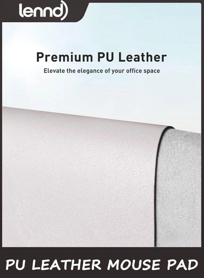 Non-Slip Large PU Leather Office Mouse Pad - 80x40 cm