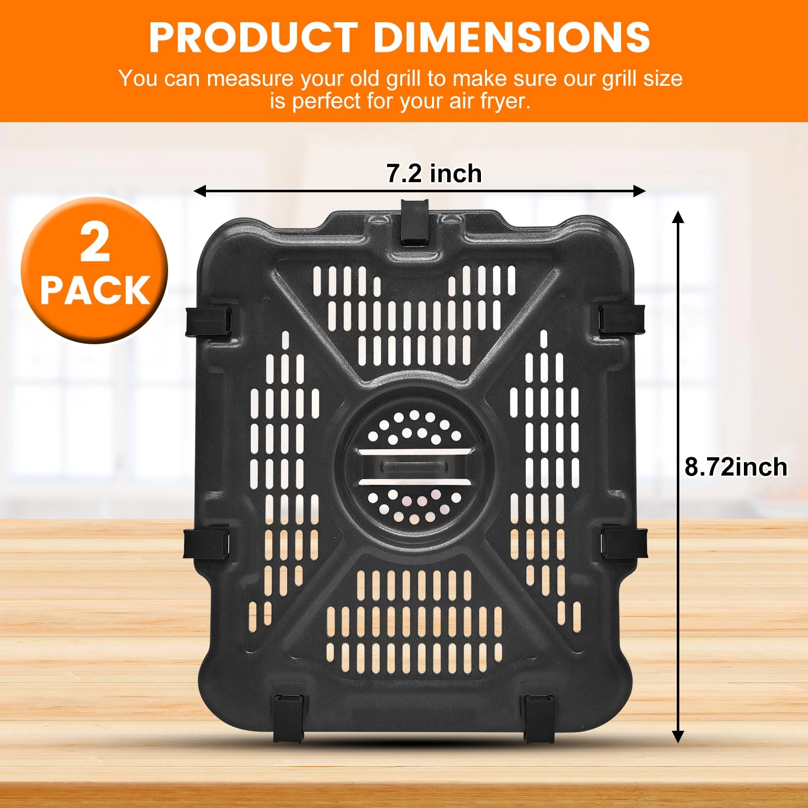 Air fryer grill rack - Stainless steel 2 piece(s) + Magic cleaning cloth - 1 piece(s)