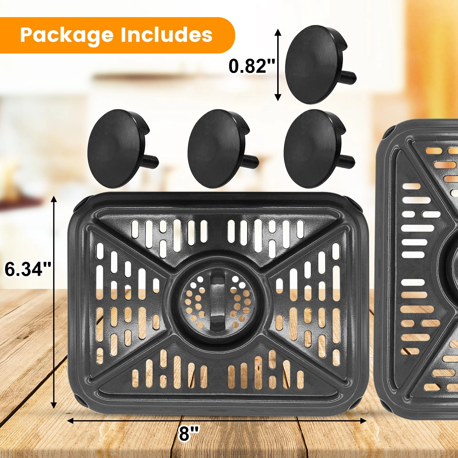 Air fryer grill rack - Stainless steel 2 piece(s) + Magic cleaning cloth - 1 piece(s)